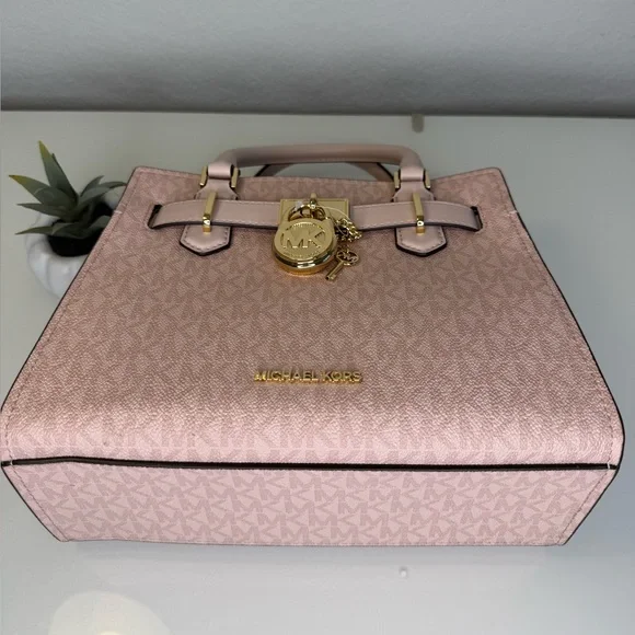 MICHAEL KORS Hamilton Small Satchel & Zip Coinpouch Set in Powder Blush NWT - Picture 9 of 15